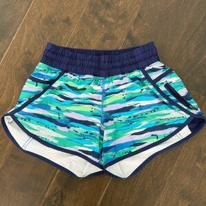 Lululemon Tracker Short 4” III Seven Wonders Multi Hero Blue Green Athletic Sz 4